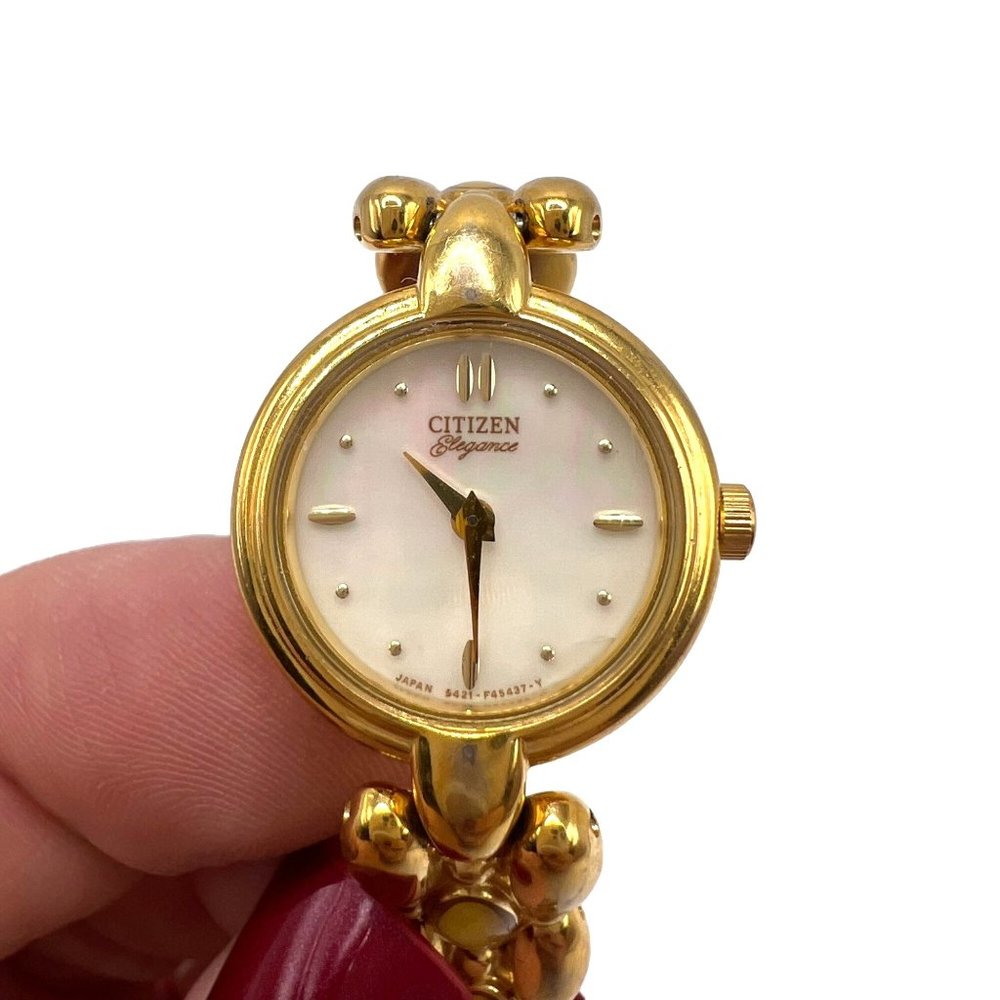 Vintage Citizen Elegance Mother of Pearl Dial Gold Tone Quartz Watch - Picture 11 of 14